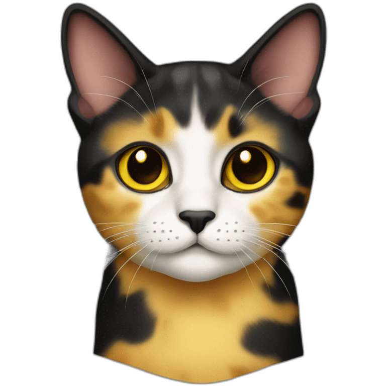 Half yellow half black tortoiseshell cat emoji