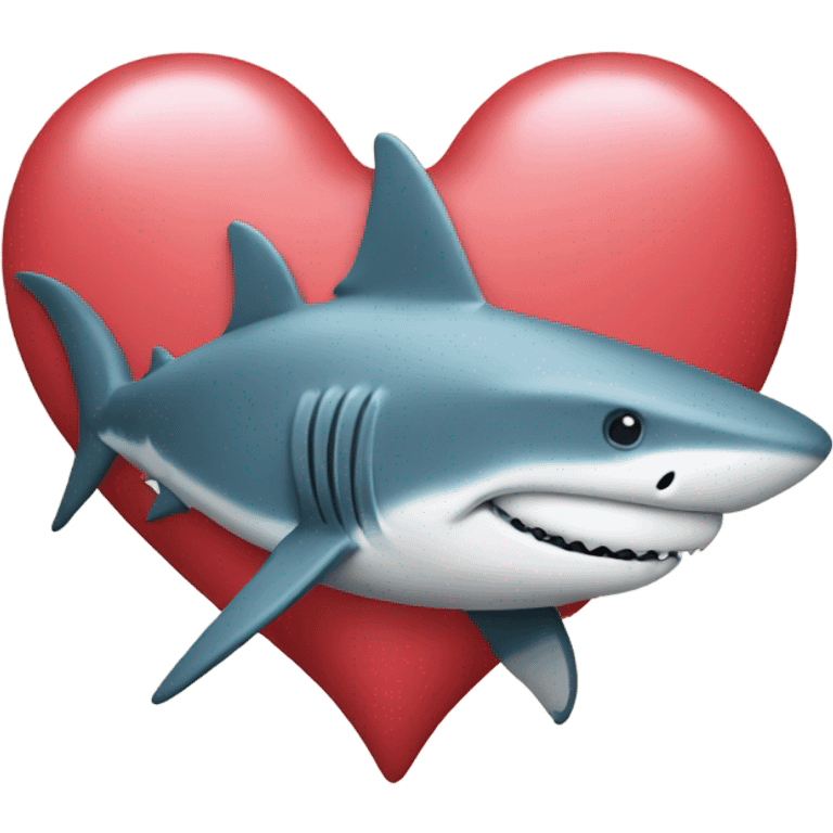 shark holding a heart emoji