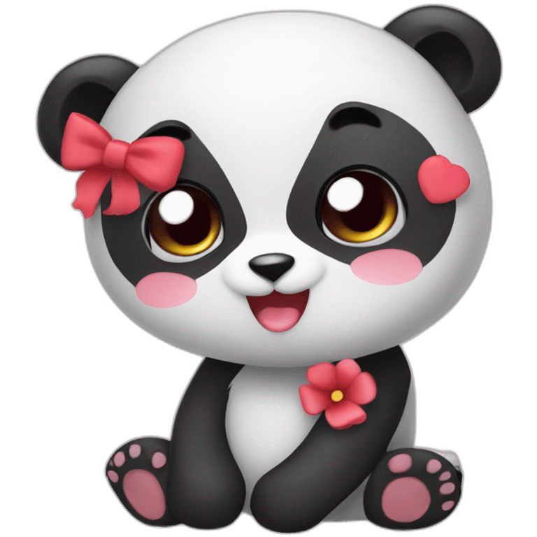 panda kawaii rouge emoji