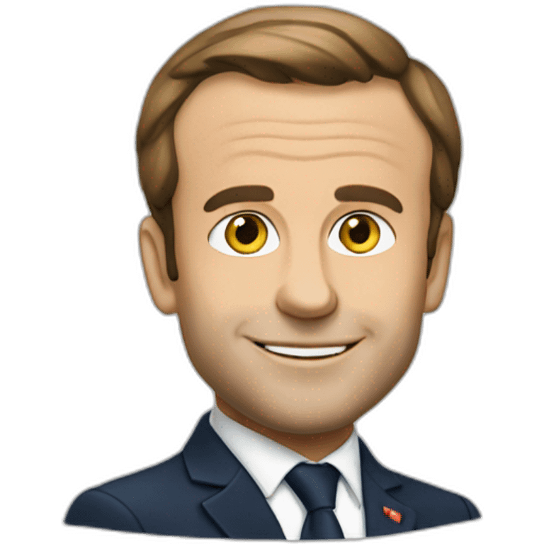 Macron sur un chat emoji