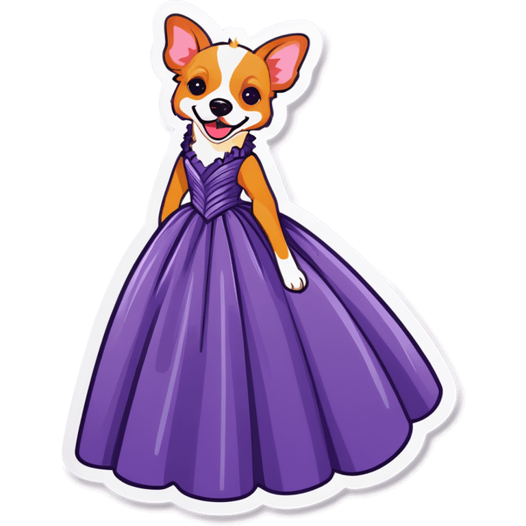 Dog in evening gown emoji