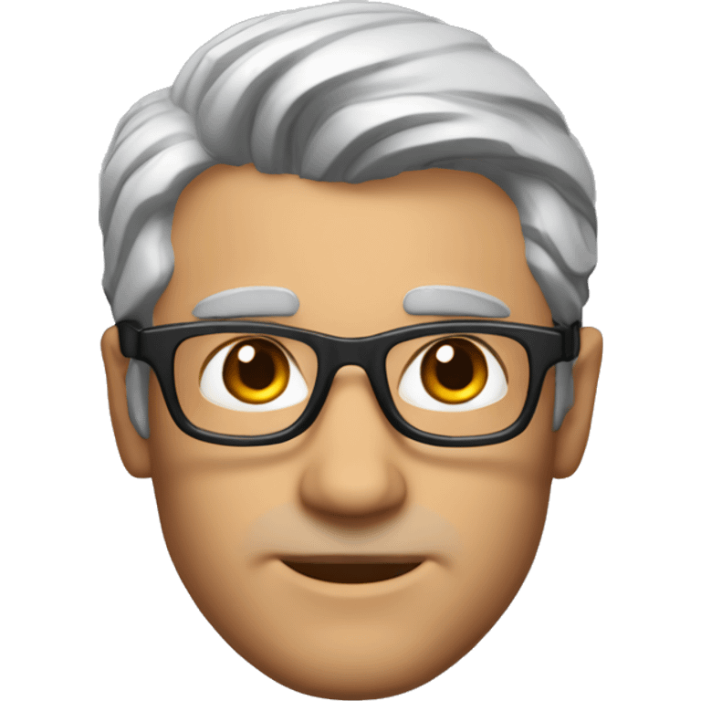 Memoji of Andrew Huberman	40s, Silver fox, tortoiseshell glasses, crisp button-downs, muscular emoji