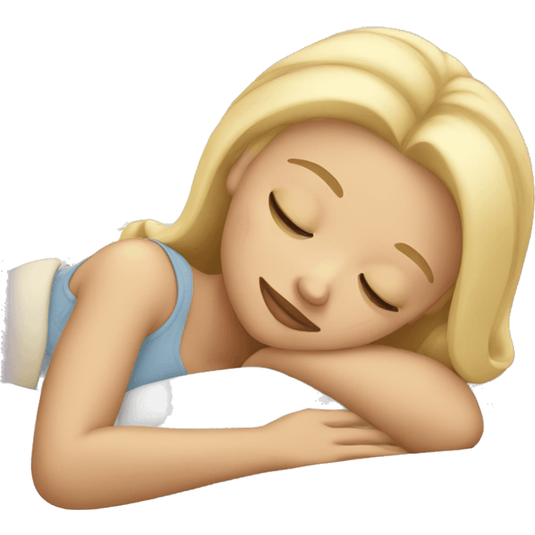 blonde girl sleeping  emoji