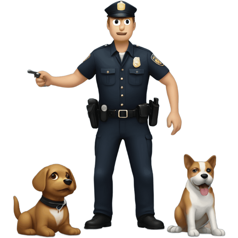 Guy getting arrested by dog cop emoji