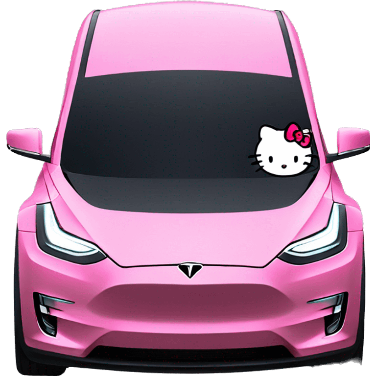 tesla model y x hello kitty  emoji