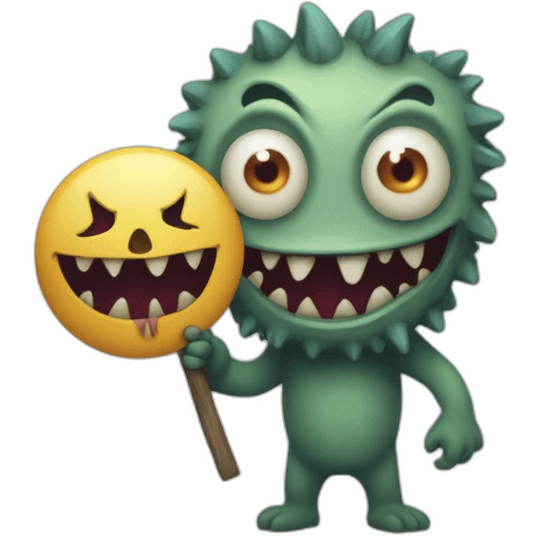 horror monster Holding a Sign emoji