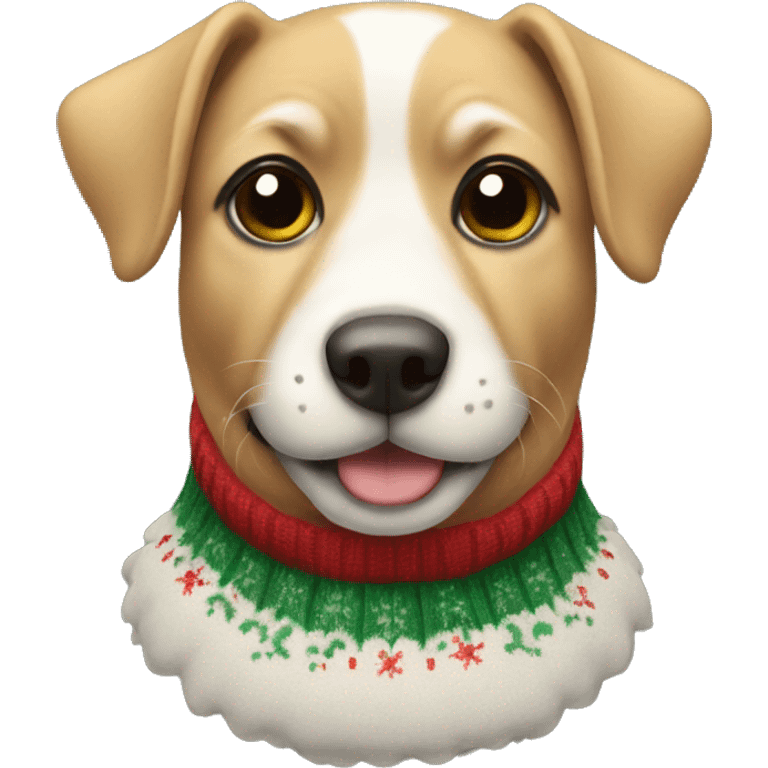 Dog wearing christmas sweater emoji