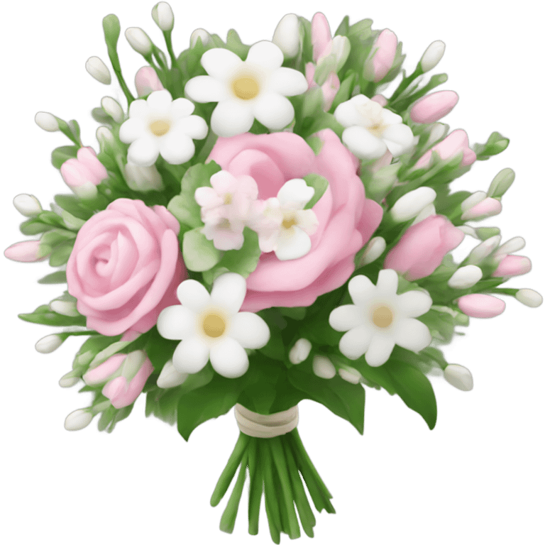 bouquet of white and pink flowers  emoji