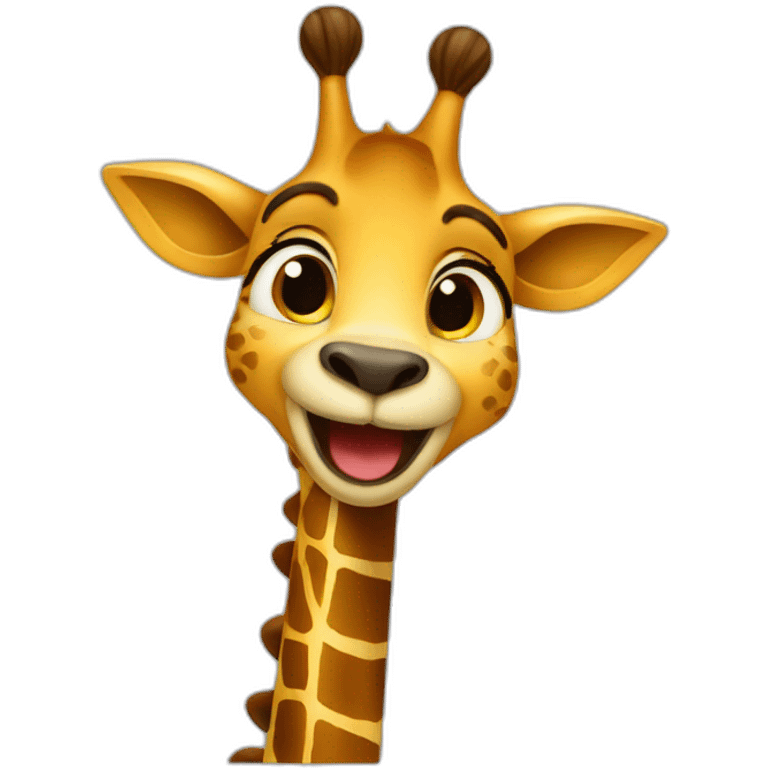 Chat sur une girafe emoji