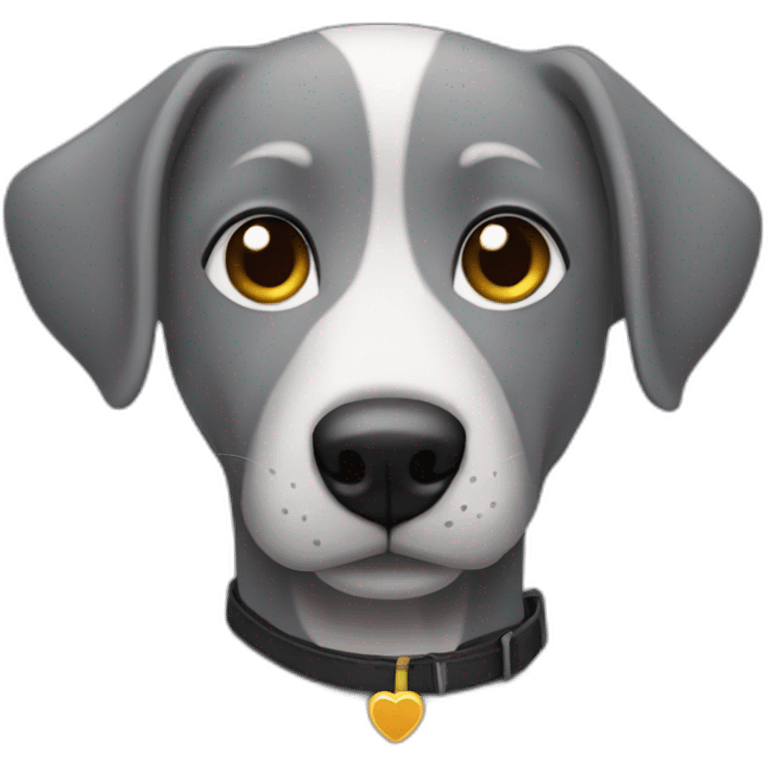 Un perro gris enamorado emoji