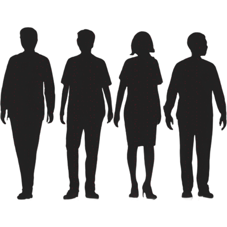 silhouette of 5 people in front emoji