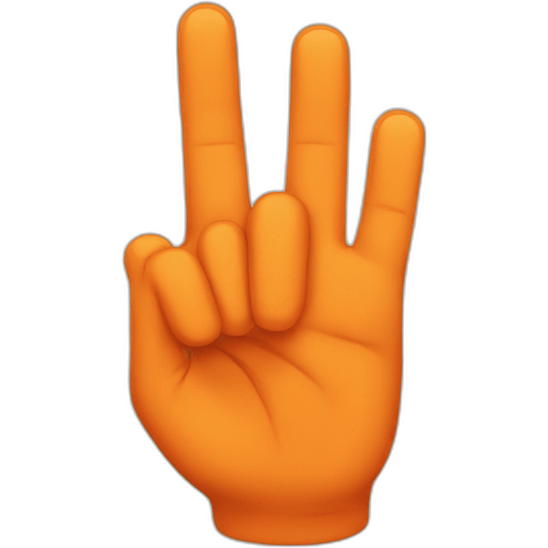 Fingers crossed orange emoji