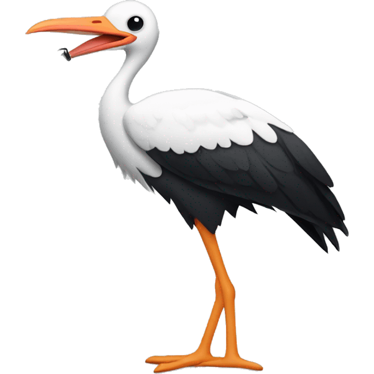 stork carrying a knife  emoji