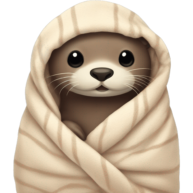 otter cozy in blanket emoji