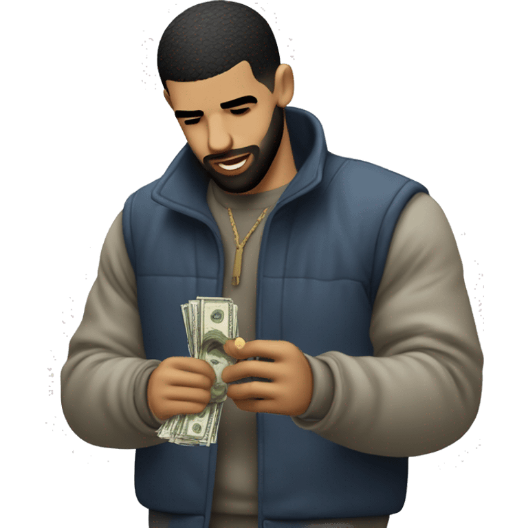 Drake taking money from a bad man emoji