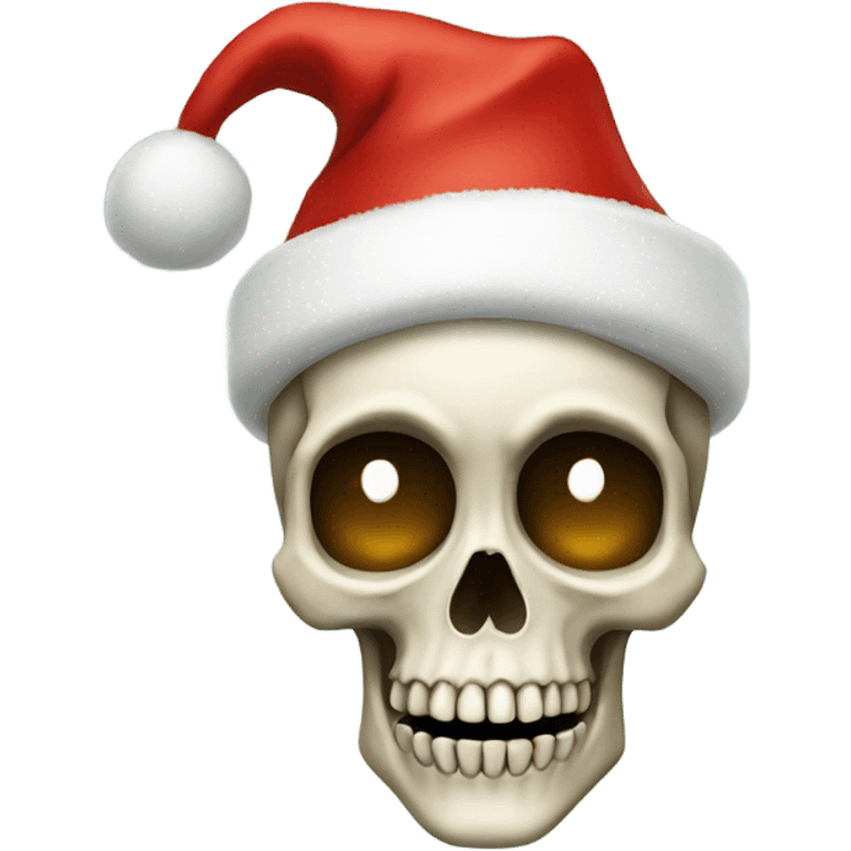 Skeleton with christmas hat  emoji