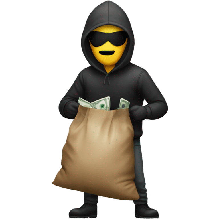 Robber with money bag  emoji