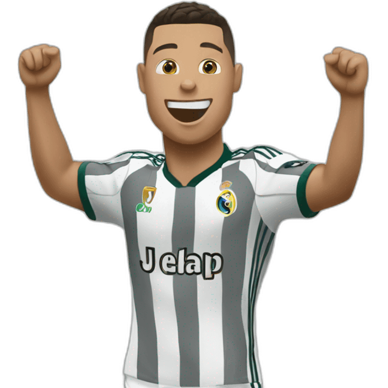 Ronaldo doing the celebration emoji