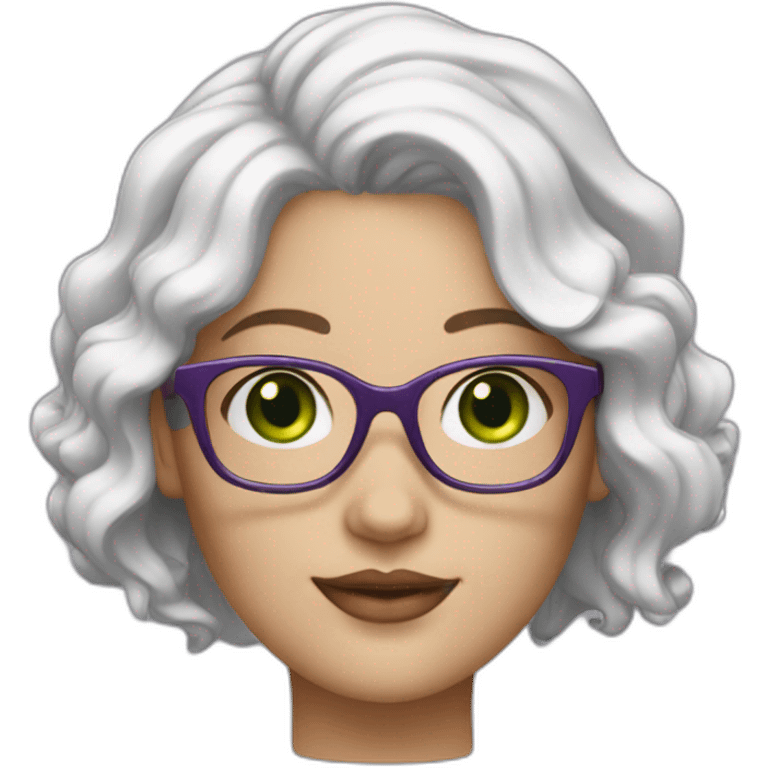 curvy-white-woman,wavy-purple-hair,green-eyes-square-glasses emoji