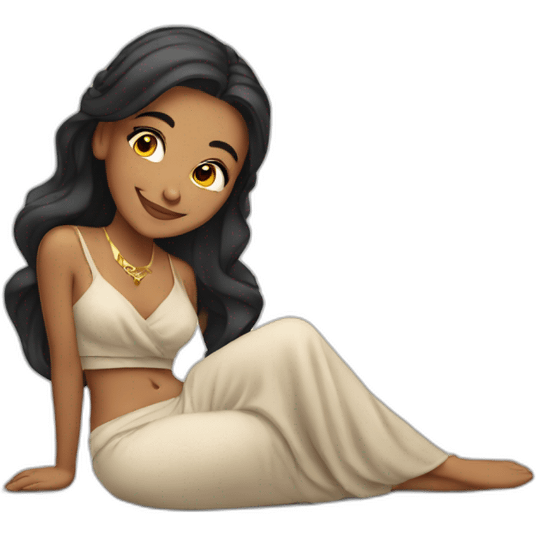 arabian beauty lying down smiling emoji