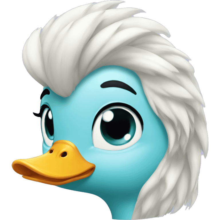 duck with hair like Elsa from frozen  emoji