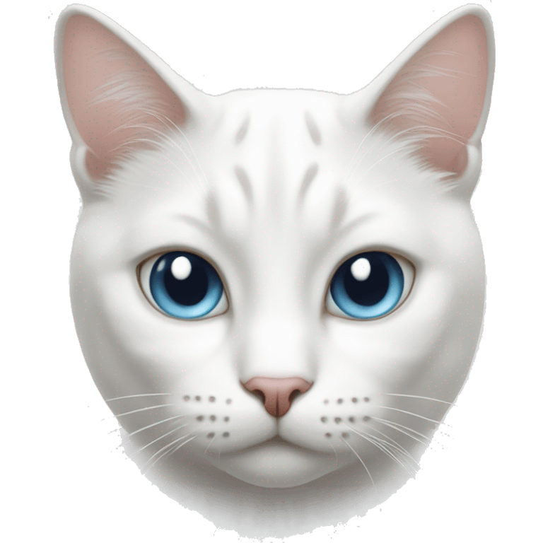 White cat with heterochromatic eyer emoji