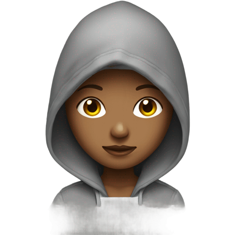 Girl wearing hoodie emoji