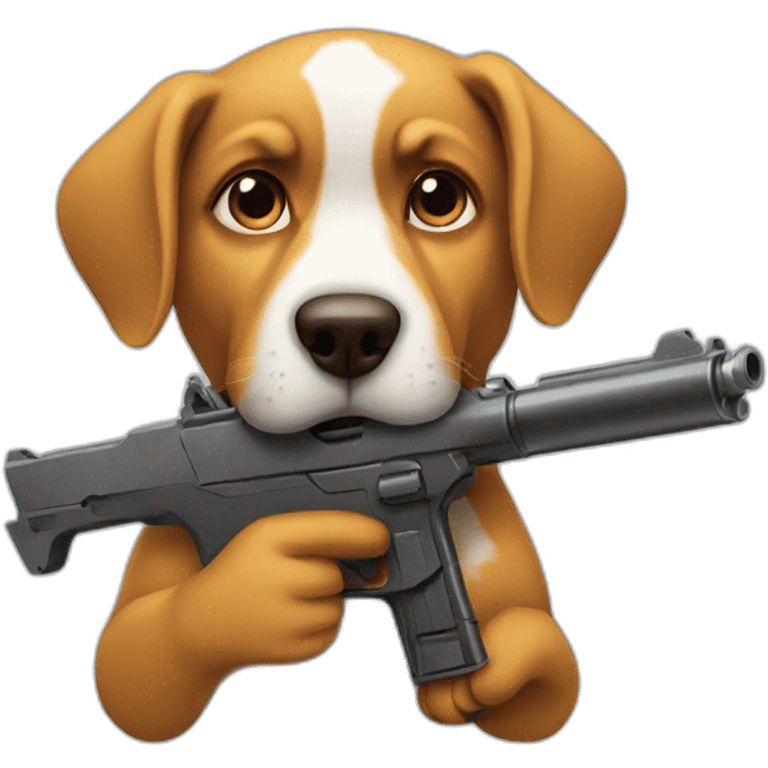 Dog with a gun emoji