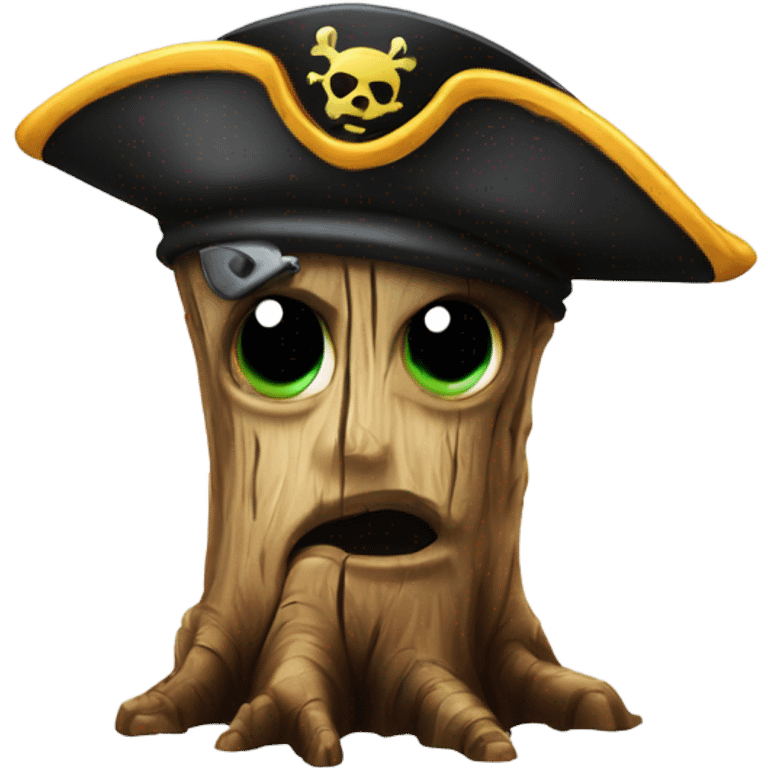 BOSS EYED tree stump with a pirate hat emoji