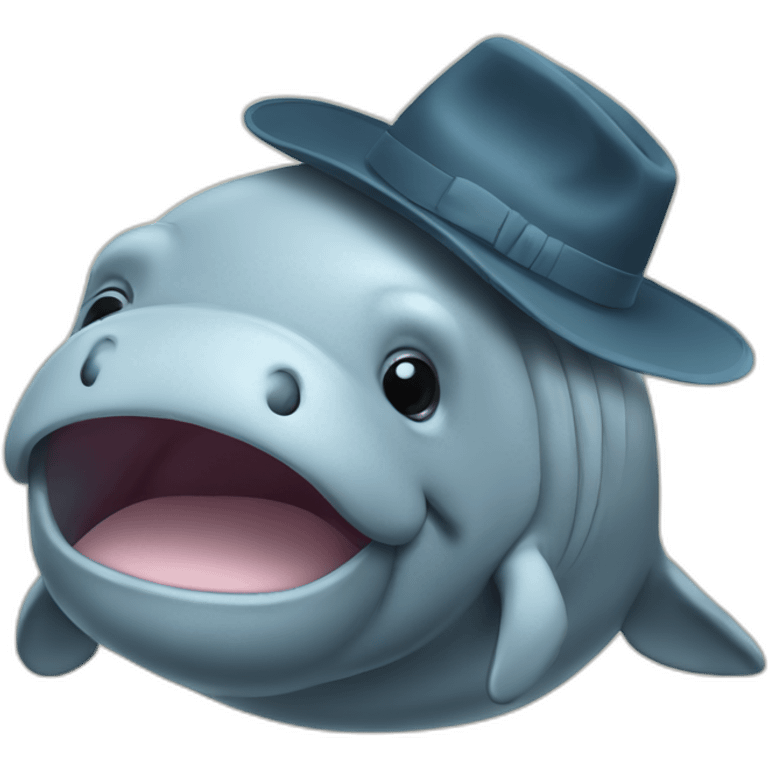 Manatee wearing a hat emoji