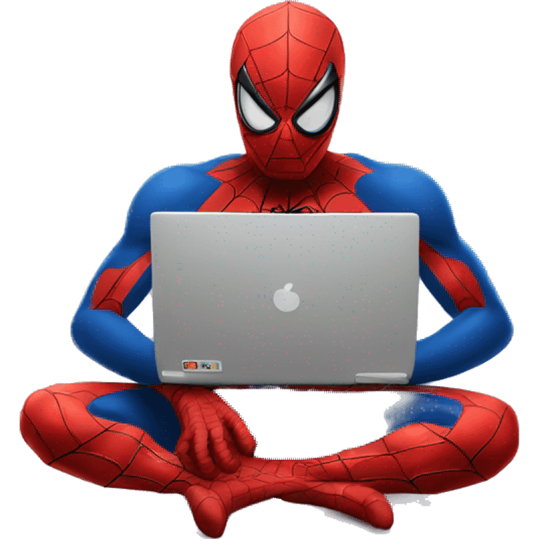 spiderman with laptop emoji