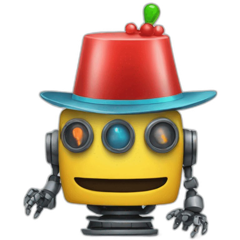 robot with partyhat emoji