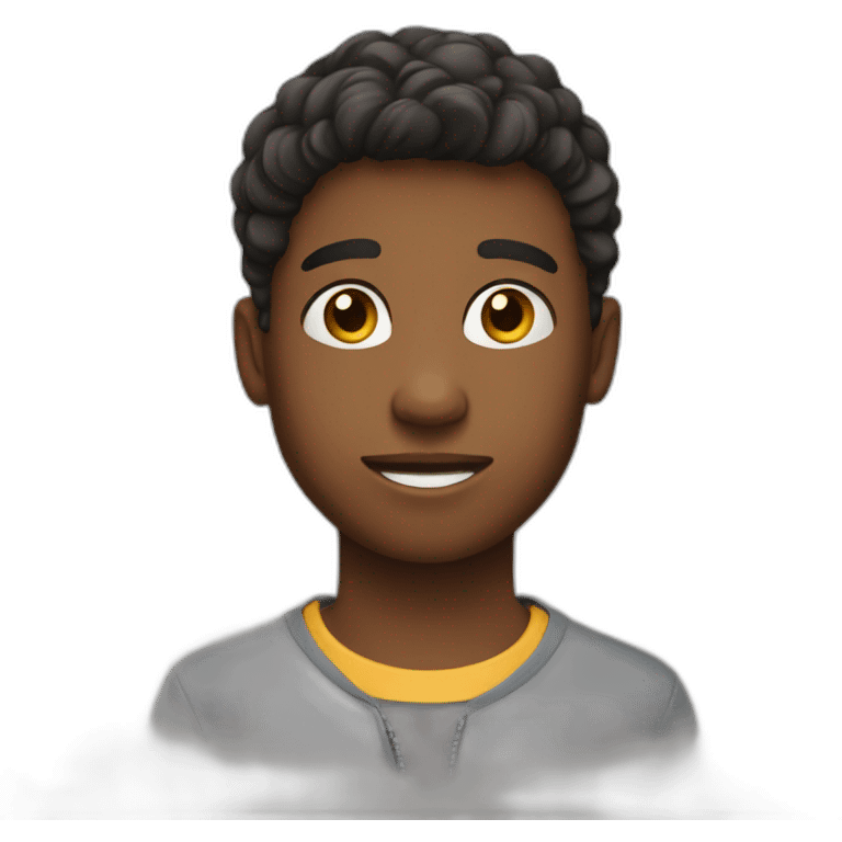 Young boy a social media manager emoji