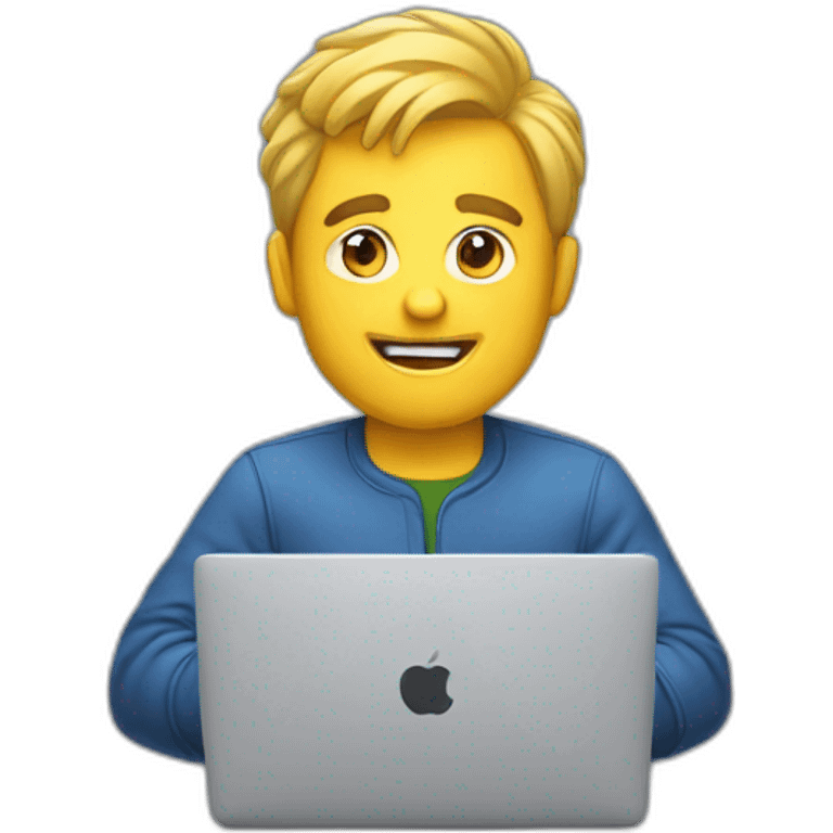 developer typing on MacBook  emoji