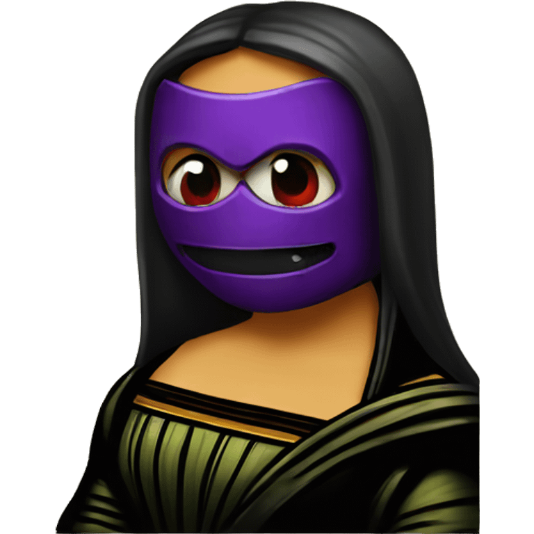 Mona Lisa wearing Deadpool mask emoji