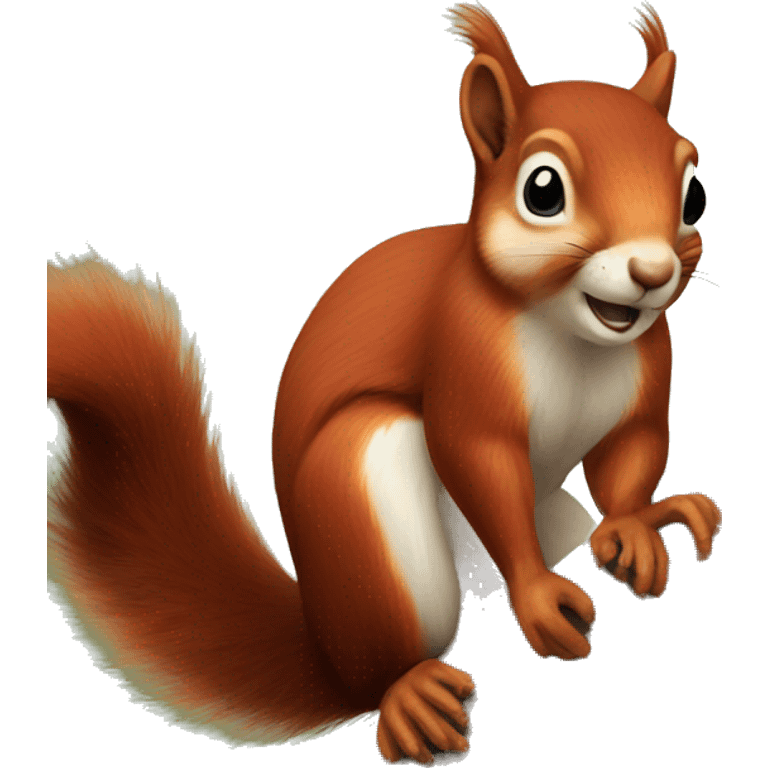 red squirrel painted emoji