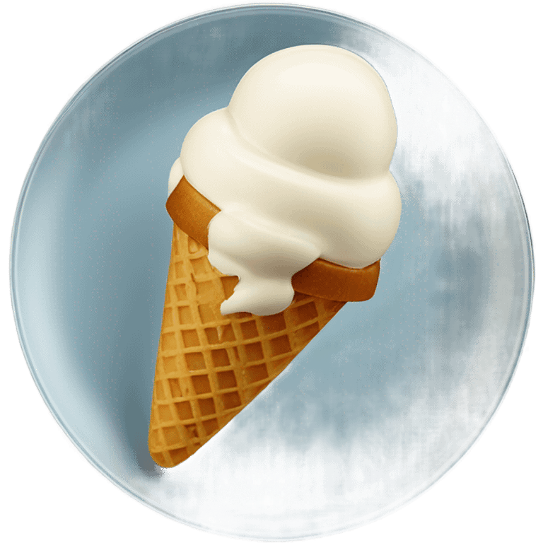 quenelle ice cream on a glass plate emoji