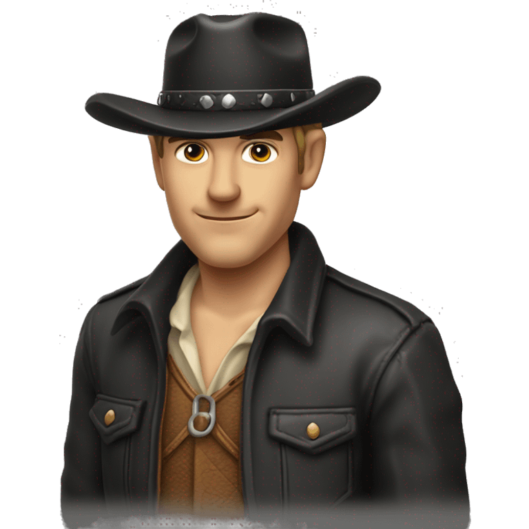 Cow boy chasseur de prime vêtu de noir  emoji