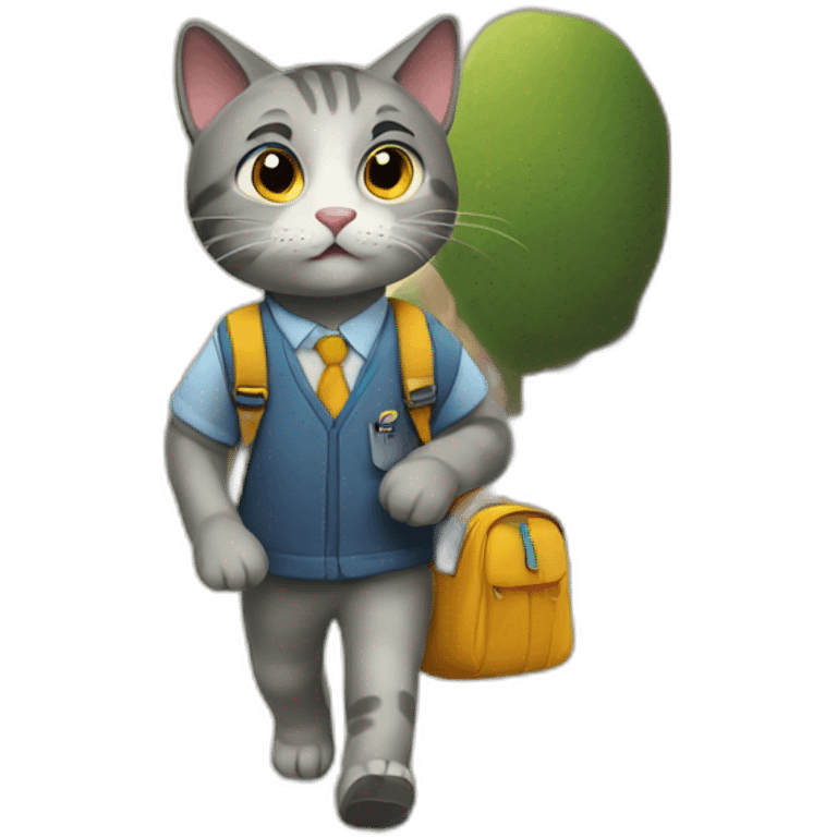 cat going to school emoji