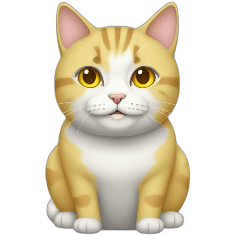 yellow grey and whit fat female cat emoji