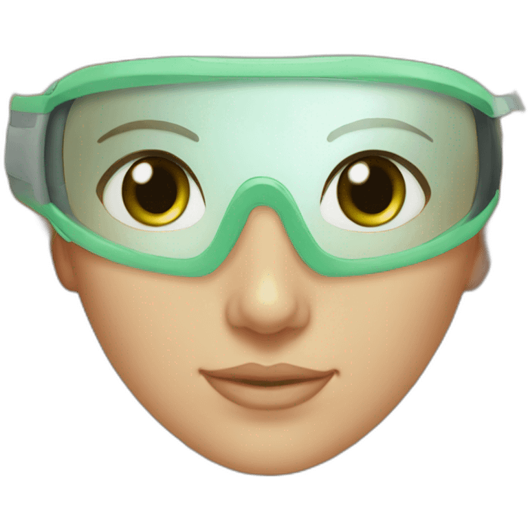 lasik eye surgery mask brunette green eyes emoji