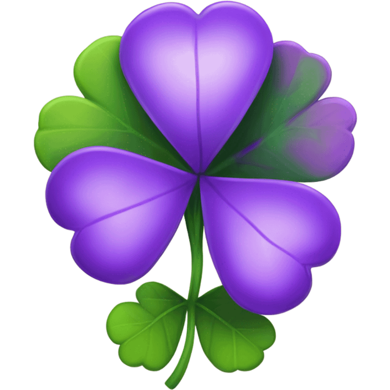 Four leaf purple clover emoji