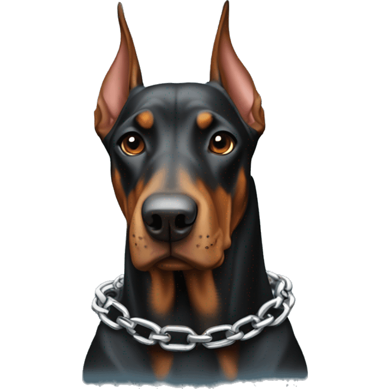 doberman with chain emoji