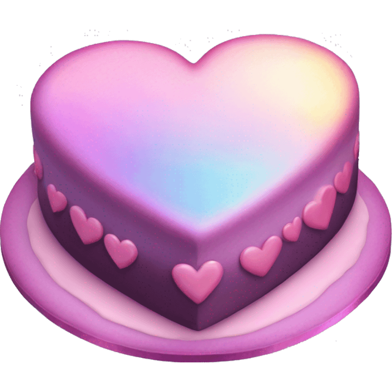 Iridescent heart shaped cake emoji