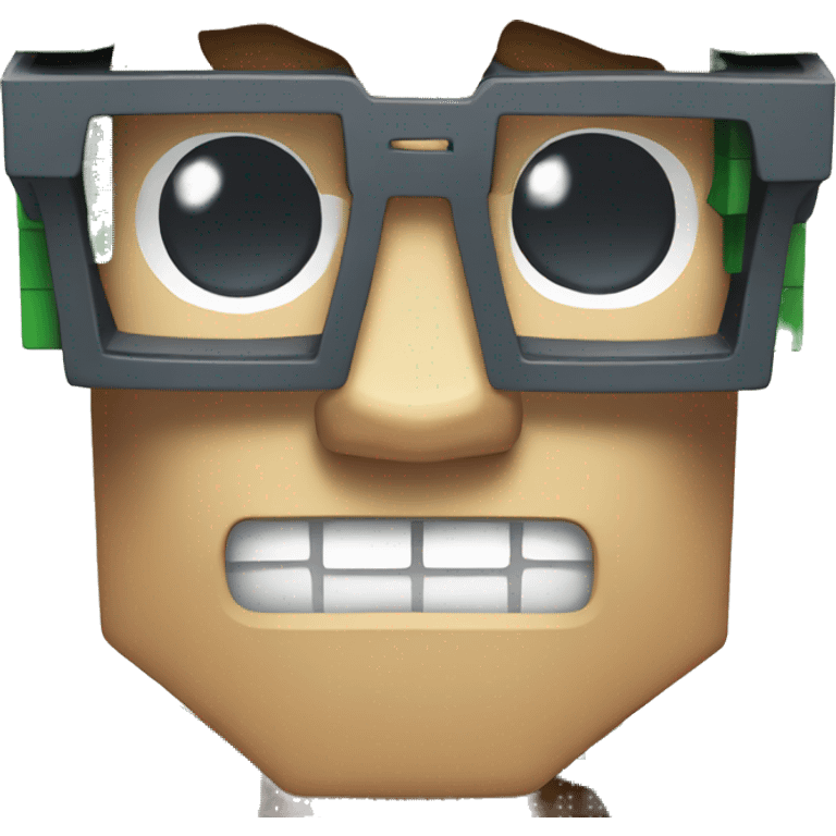 Minecraft creeper with glases emoji