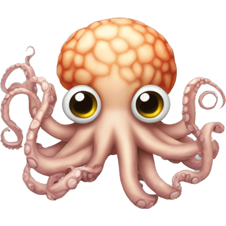 Octupus with brain emoji