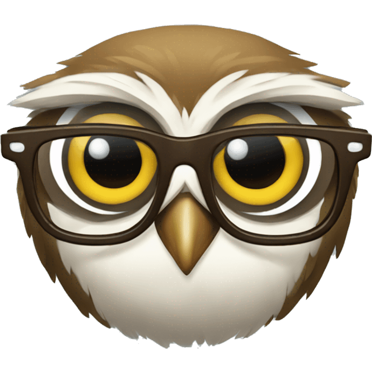 Owl and glasses  emoji