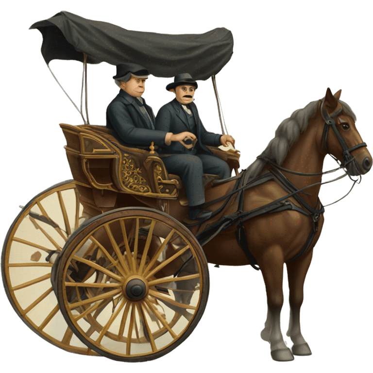 a man sits in a horse-drawn carriage from Russia in the 19th century emoji