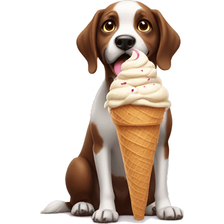 Dog with ice cream emoji