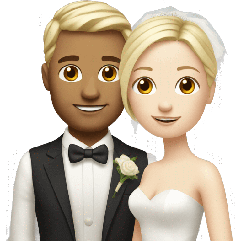 Realistic Wedding couple both with blond hair and fair Skin  emoji